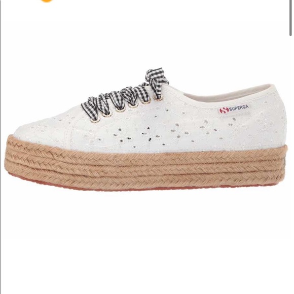 SUPERGA Sangallo Floral Eyelet gingham Sneakers 10 - Picture 10 of 11